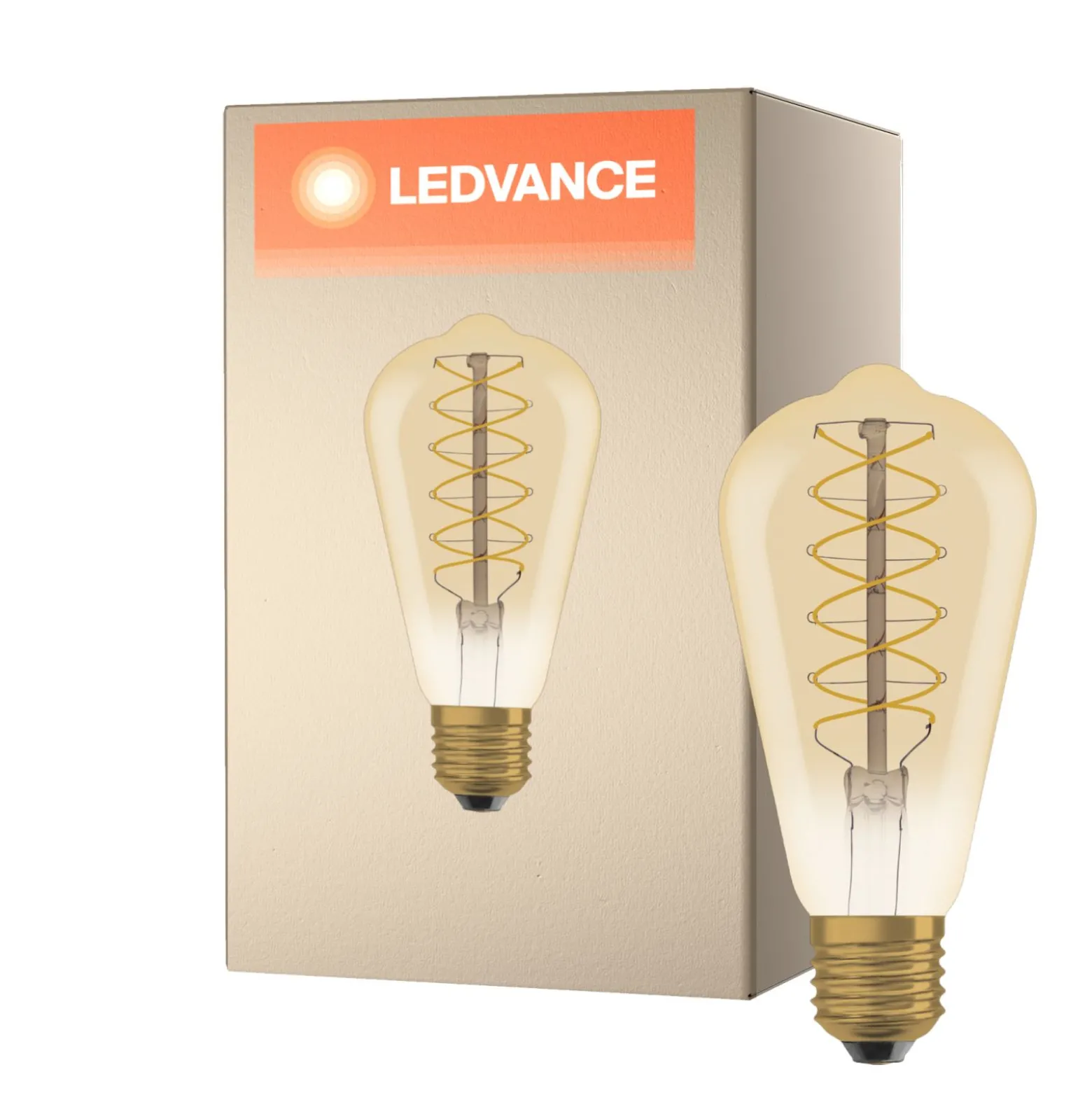 Ledvance Vintage 1906 LED E27 Päron Guld 4.8W 420lm - 822 Extra Varm Vit | Dimbar - Ersättare 37W