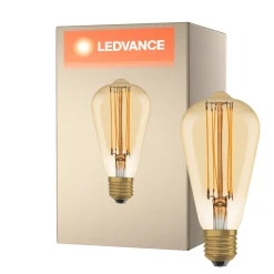 Ledvance Vintage 1906 LED E27 Päron Guld 8.8W 806lm - 822 Extra Varm Vit | Dimbar - Ersättare 60W