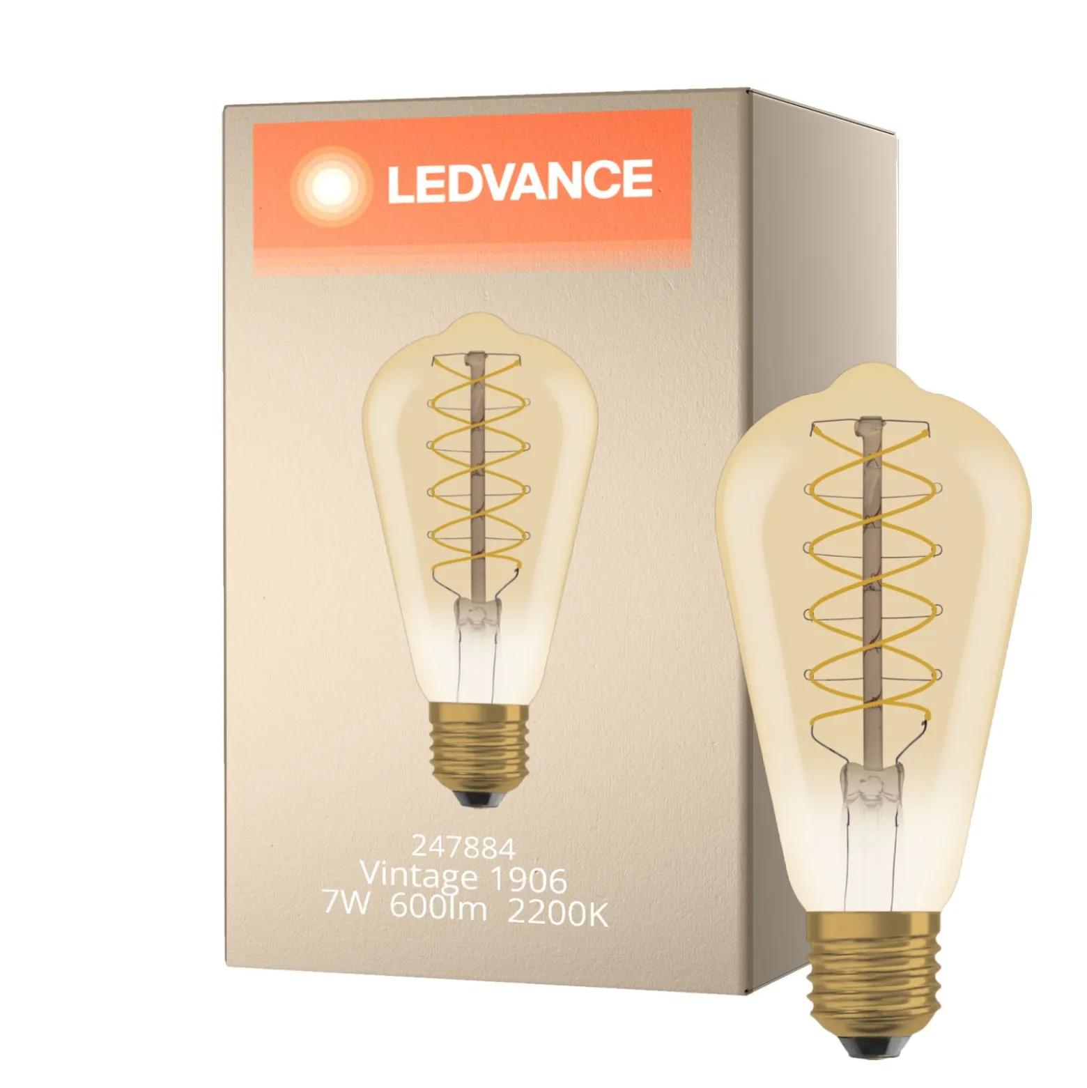 Ledvance Vintage 1906 LED E27 Päron Guld 7W 600lm - 822 Extra Varm Vit | Dimbar - Ersättare 48W