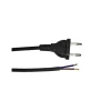 Noxion Euro Strömkabel Svart - C7 Europlug + Öppna ändar - 2m - 2 pole 0,75mm2