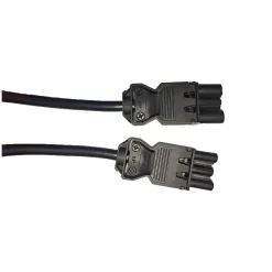 Noxion GST - Kompatibel Förlängningskabel Svart - Manlig + Kvinnlig - 2m - 3 pole 1,5mm2