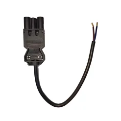 Noxion GST - Kompatibel Strömkabel Svart - Manlig + Öppna ändar - 0,3m - 2 pole 0,75mm2