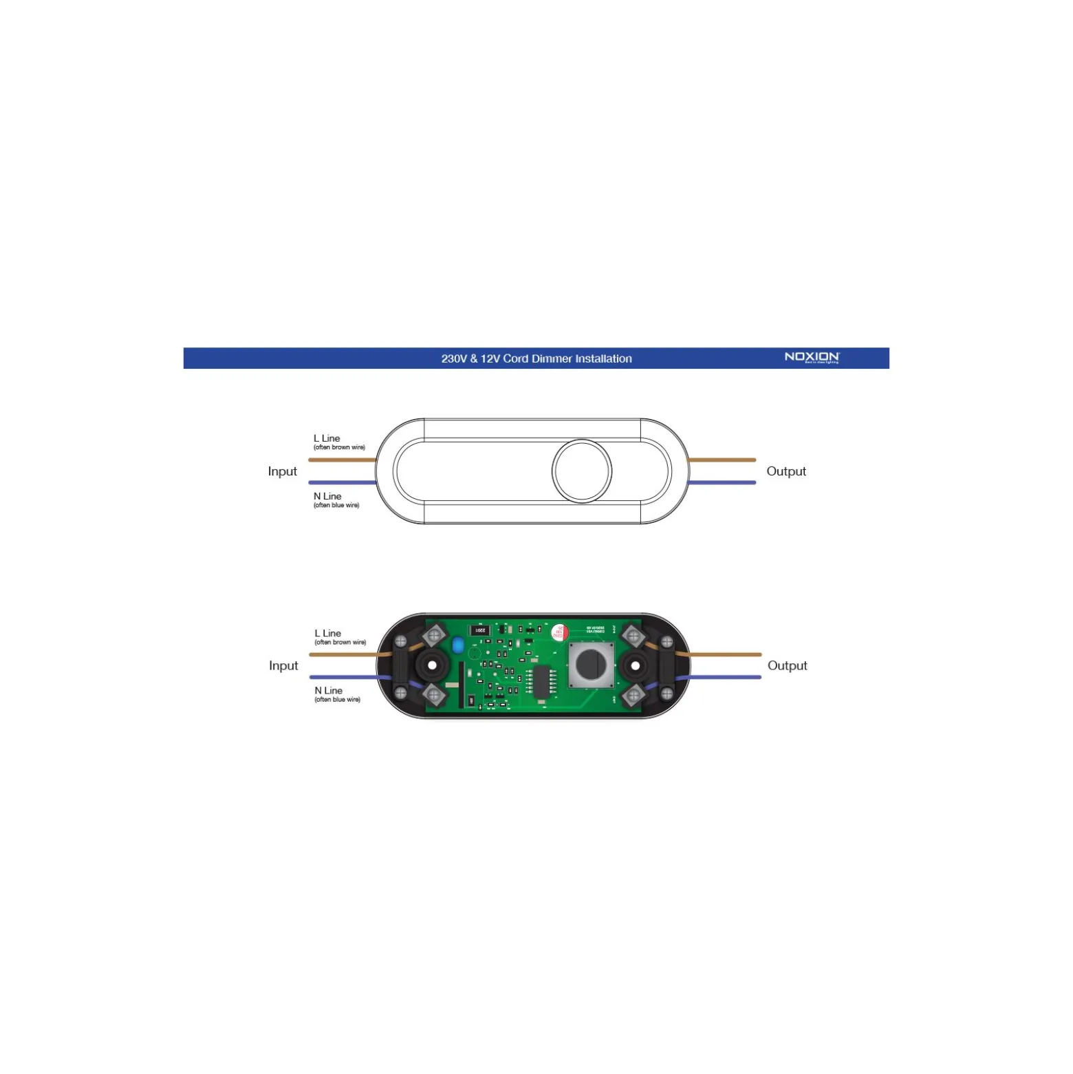 Noxion LED Sladd Dimmer Växla RLC 0-50W 220-240V