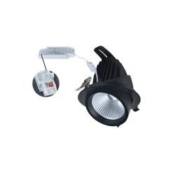 Noxion LED Spot Forza V2 Aluminium Svart 36W 4100lm 36D - 930-940-957 CCT | 160mm - Utskärning 145mm - Bästa Färgåtergivning