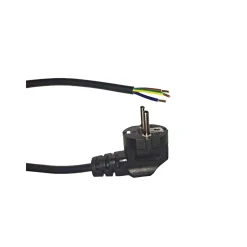 Noxion Power Strömkabel Svart - Schuko Europlug + Öppna ändar - 3m - 3 pole 0,75mm2