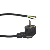 Noxion Power Strömkabel Svart - Schuko Europlug + Öppna ändar - 2m - 3 pole 0,75mm2