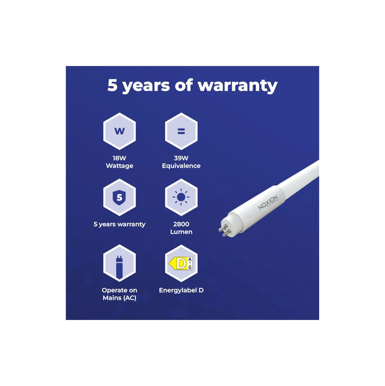 Noxion Avant LEDtube T5 Avant Extreme (Mains AC) High Output 18W 2800lm - 840 Kallvit | 85cm - Ersättare 39W