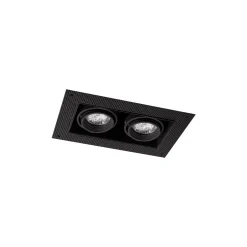 Noxion Infälld Spot Trimlös Pro 2x MR16 Lutningsbar Svart | Utskärning 181x97mm - GU10 Sockel