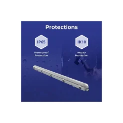Noxion LED Allmänbruksarmatur Vattentät Poseidon V3.0 35-65W 4550-9100lm - 830-865 CCT | 150cm - Kabelgenomföring (5x2.5mm2) - 3 Timmar Nödbelysning