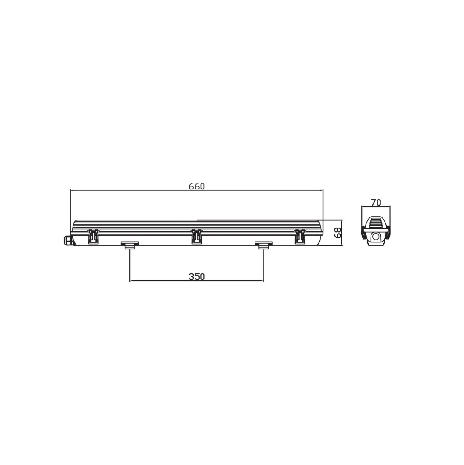 Noxion LED Allmänbruksarmatur Vattentät ArmaturPoseidon V2.0incl. 1x Noxion LED Rör T8 Standard Output 7.5W 900lm - 865 Dagsljus | 60cm