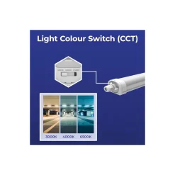 Noxion LED Allmänbruksarmatur Vattentät Ecowhite V3.0 36/50W 4680/6500lm - 830-865 CCT | 150cm