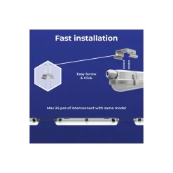 Noxion LED Allmänbruksarmatur Vattentät Poseidon V3.0 65W 8450/9100lm - 830-865 CCT | 150cm - Kabelgenomföring (5x2.5mm2) - Rörelse- Och Ljussensor