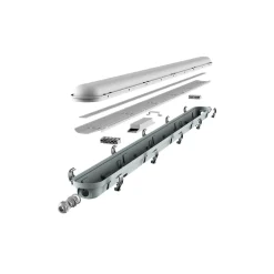 Noxion LED Allmänbruksarmatur Vattentät Poseidon V3.0 19-33W 2340/4200lm - 830-865 CCT | 120cm - Kabelgenomföring (5x2.5mm2) - 3 Timmar Nödbelysning