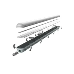 Noxion LED Allmänbruksarmatur Vattentät Poseidon V3.0 65W 8450/9100lm - 830-865 CCT | 150cm - Kabelgenomföring (5x2.5mm2) - Dali Dimbar