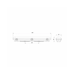 Noxion LED Allmänbruksarmatur Vattentät Poseidon Value 18W 2340lm - 840 Kallvit | 60cm - Inkl. Philips Drivdon