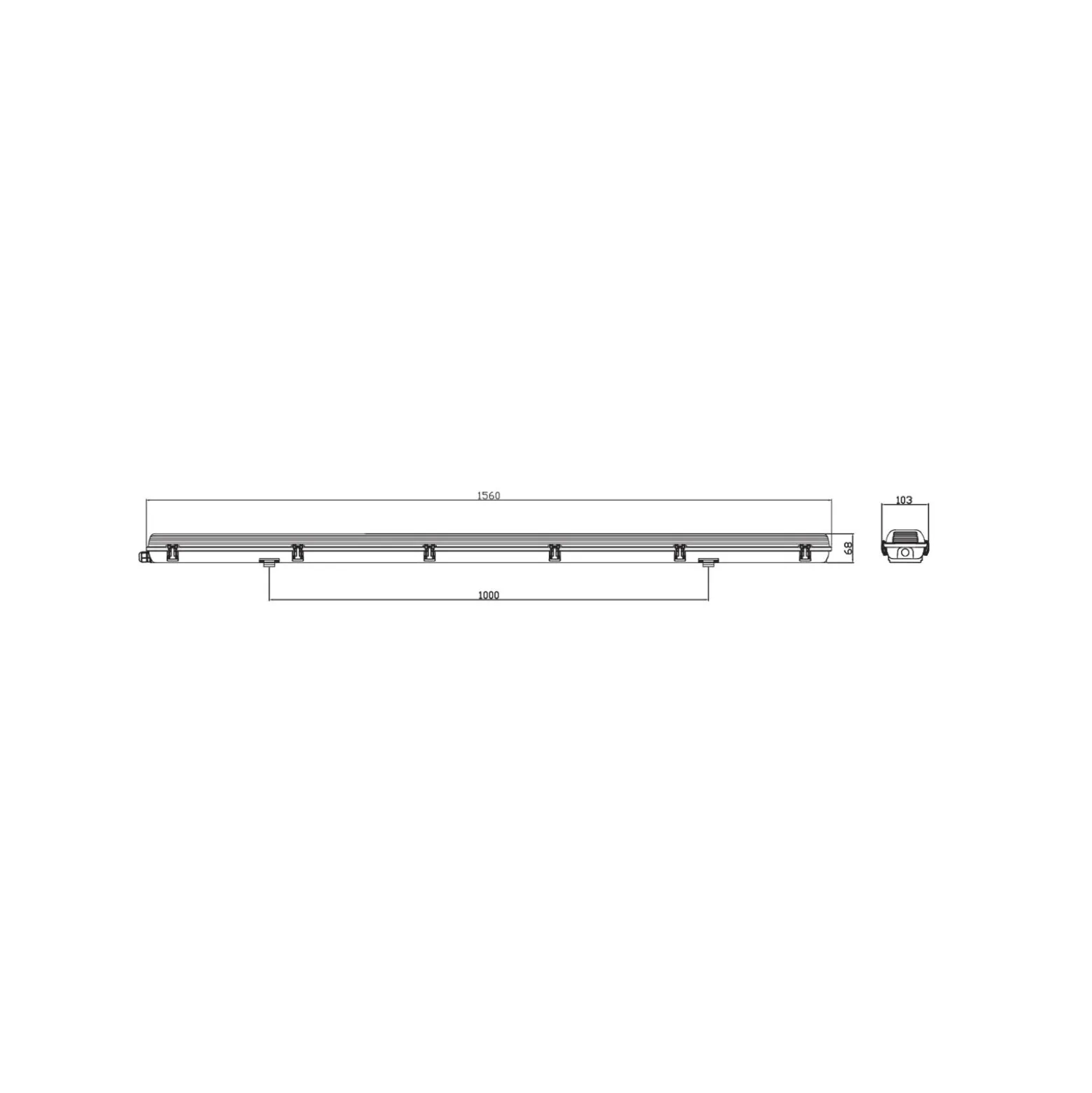 Noxion LED Allmänbruksarmatur Vattentät ArmaturPoseidon V2.0incl. 2x Noxion LED Rör T8 Standard Output 19W 2x2300lm - 840 Kallvit | 150cm