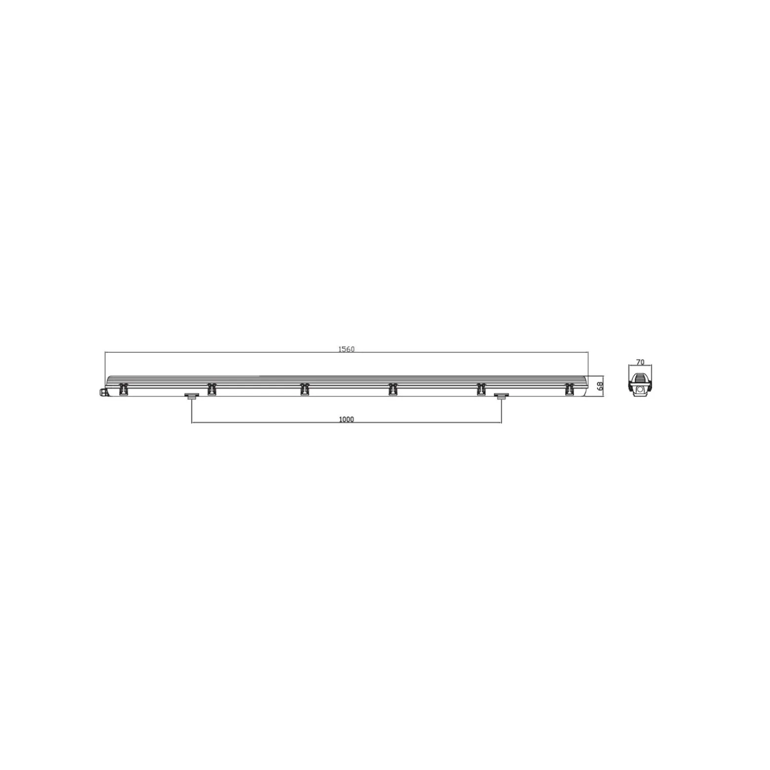 Noxion LED Allmänbruksarmatur Vattentät ArmaturPoseidon V2.0incl. 1x Noxion LED Rör T8 Standard Output 19W 2300lm - 865 Dagsljus | 150cm