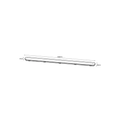 Noxion LED Allmänbruksarmatur Vattentät Poseidon V2.0 43W 6000lm - 840 Kallvit | 150cm - Kabelgenomföring (5x2.5mm2) - Dali Dimbar