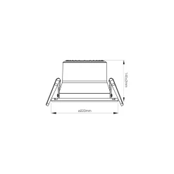 Noxion LED Downlight Apollo V2.0 25W 2960lm 60D - 830/840 CCT | 220mm - Utskärning 200mm - Aluminium Reflektor - Dali Dimbar