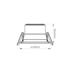 Noxion LED Downlight Apollo V2.0 TRIAC Dimbar 6-12W 720-1500lm 60D - 830/840 CCT | 145mm - Utskärning 120mm