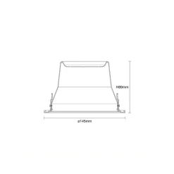 Noxion LED Downlight Apollo 9W 1100lm 60D - 840 Kallvit | 145mm - Utskärning 120mm - Alu Reflektor - UGR <19