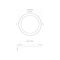 Noxion LED Downlight Ecowhite Vit 18W 1530lm 110D - 830 840 860 Justerbar Vit | 217mm - Utskärning 55-175mm - Dimbar