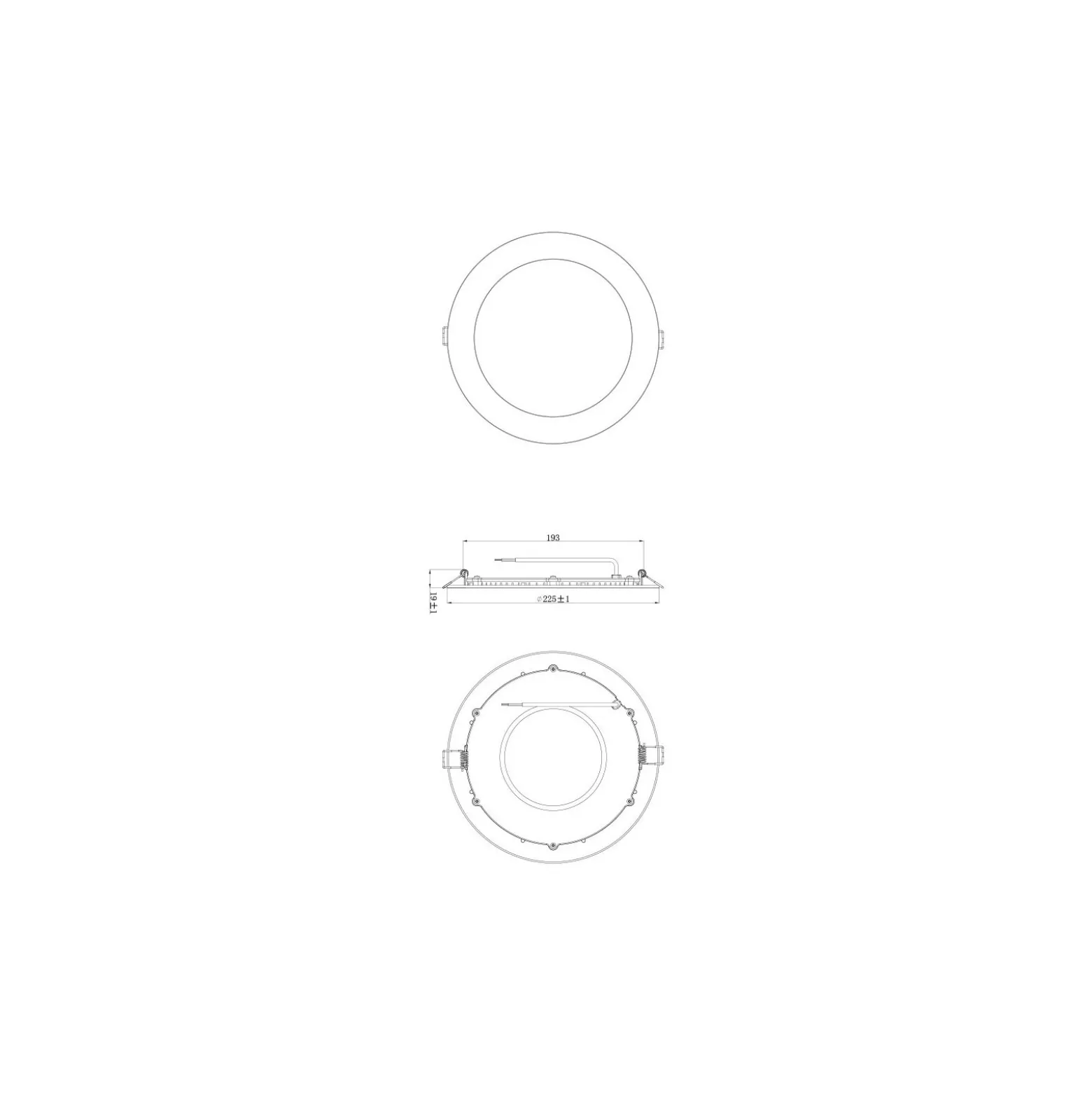 Noxion LEDDownlight SlimV2.0TRIAC Dimbar 20W 2000lm 840 Kallvit | 225mm - Utskärning 200mm - IP44