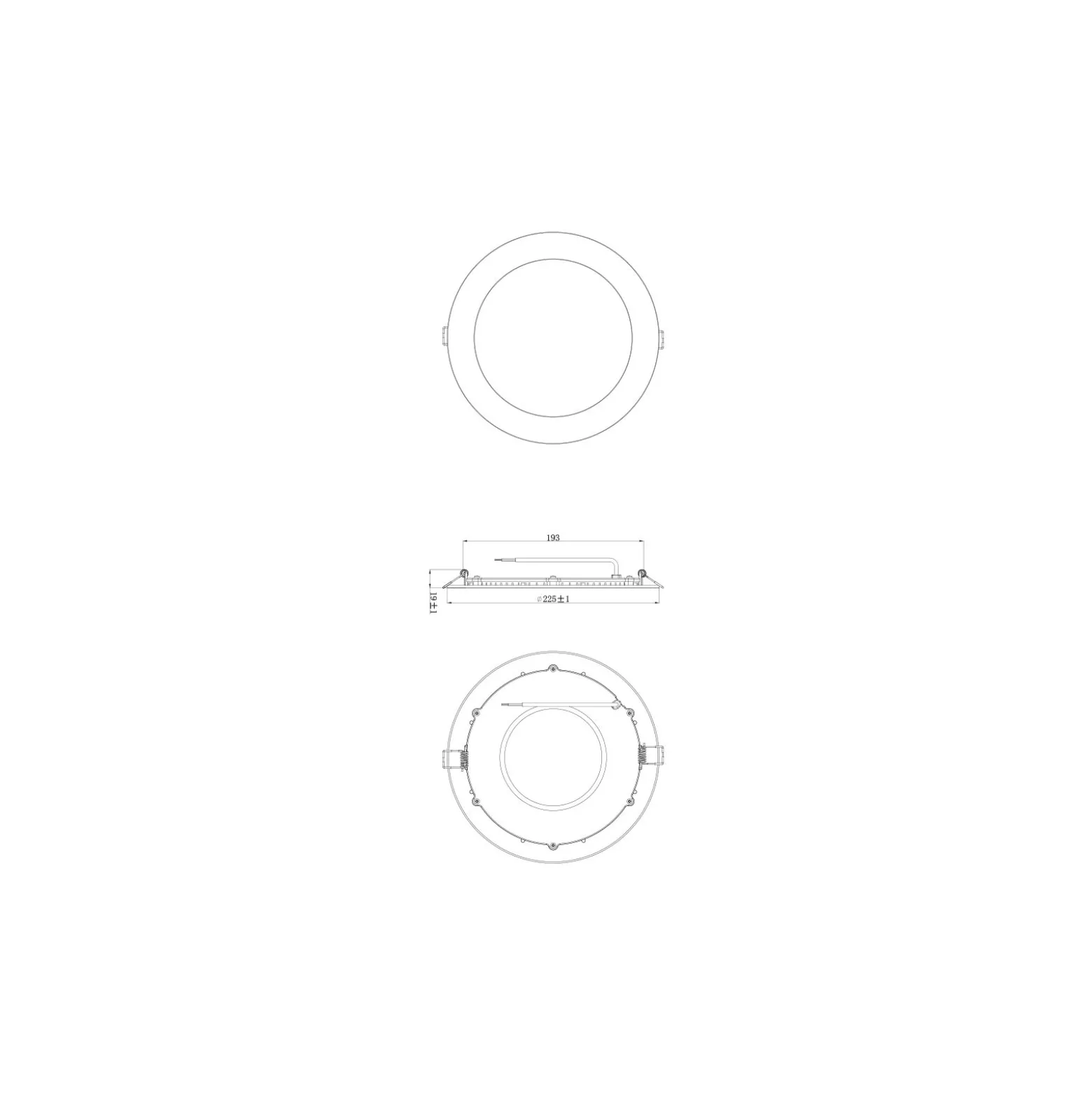 Noxion LED Downlight Slim V2.0 20W 2000lm 120D - 830 Varm Vit | 225mm - Utskärning 200mm - IP44