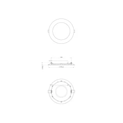 Noxion LED Downlight Slim V2.0 12W 1200lm 120D - 830 Varm Vit | 170mm - Utskärning 150mm - IP44 - Dali Dimbar
