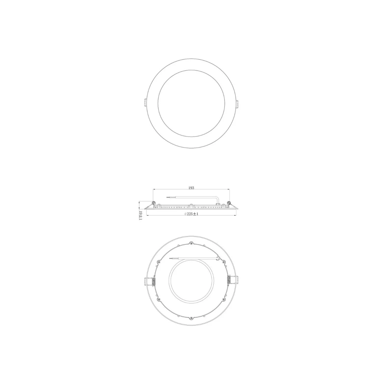 Noxion LED Downlight Slim V2.0 20W 2000lm 120D - 840 Kallvit | 225mm - Utskärning 200mm - IP44 - Dali Dimbar