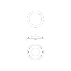 Noxion LED Downlight Slim V2.0 20W 2000lm 120D - 830 Varm Vit | 225mm - Utskärning 200mm - IP44 - 3 Timmar Nödbelysning