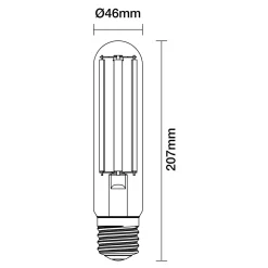 Noxion LED HID Ersättare SON-T/NAV-T Rörformad Filament E40 38W 7500lm - 740 Kallvit | Ersättare 125W