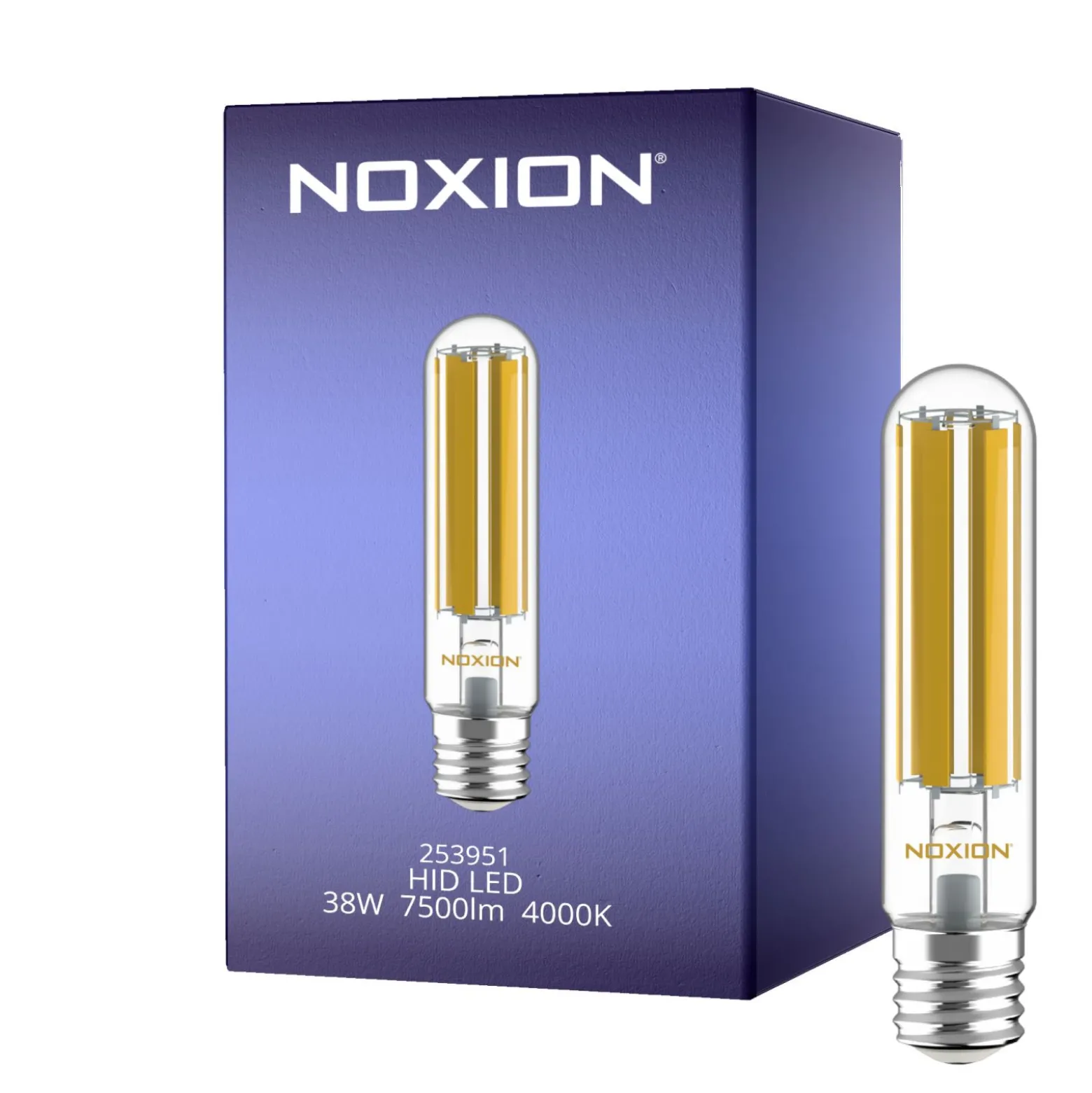 Noxion LED HID Ersättare SON-T/NAV-T Rörformad Filament E40 38W 7500lm - 740 Kallvit | Ersättare 125W