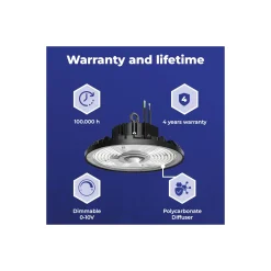 Noxion LED Highbay Ecowhite V2.0 100W 16000lm 90D - 840 Kallvit | IP65 - 1-10V Dimbar