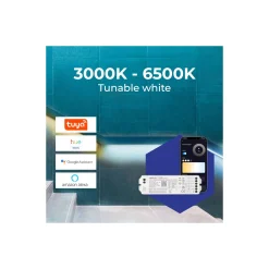 Noxion Led-Ljusslingor Naga 5 Meter Komplett set - Zigbee - 24V - 120LEDs/m - 9.6W/m - 930-965 Justerbar Vit | 8mm - IP20 - Bästa Färgåtergivning - SMD2835