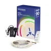 Noxion Led-Ljusslingor Naga 5 Meter Komplett set - Smart Wifi - 24V - 90LEDs/m - 12W/m - RGBW - 930-965 Justerbar Vit | 12mm - IP20 - Bästa Färgåtergivning - SMD2835+SMD5050