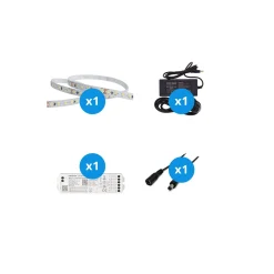 Noxion Led-Ljusslingor Naga 5 Meter Komplett set - Smart Wifi - 24V - 120LEDs/m - 9.6W/m - 940 Kallvit | 8mm - IP20 - Bästa Färgåtergivning - SMD2835