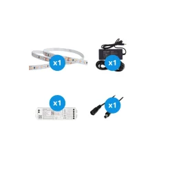 Noxion Led-Ljusslingor Naga 5 Meter Komplett set - Smart Wifi - 24V - 120LEDs/m - 9.6W/m - 927 Extra Varm Vit | 8mm - IP20 - Bästa Färgåtergivning - SMD2835