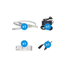 Noxion Led-Ljusslingor Naga 5 Meter Komplett set - Smart Wifi - 24V - 120LEDs/m - 9.6W/m - 930 Varm Vit | 8mm - IP20 - Bästa Färgåtergivning - SMD2835