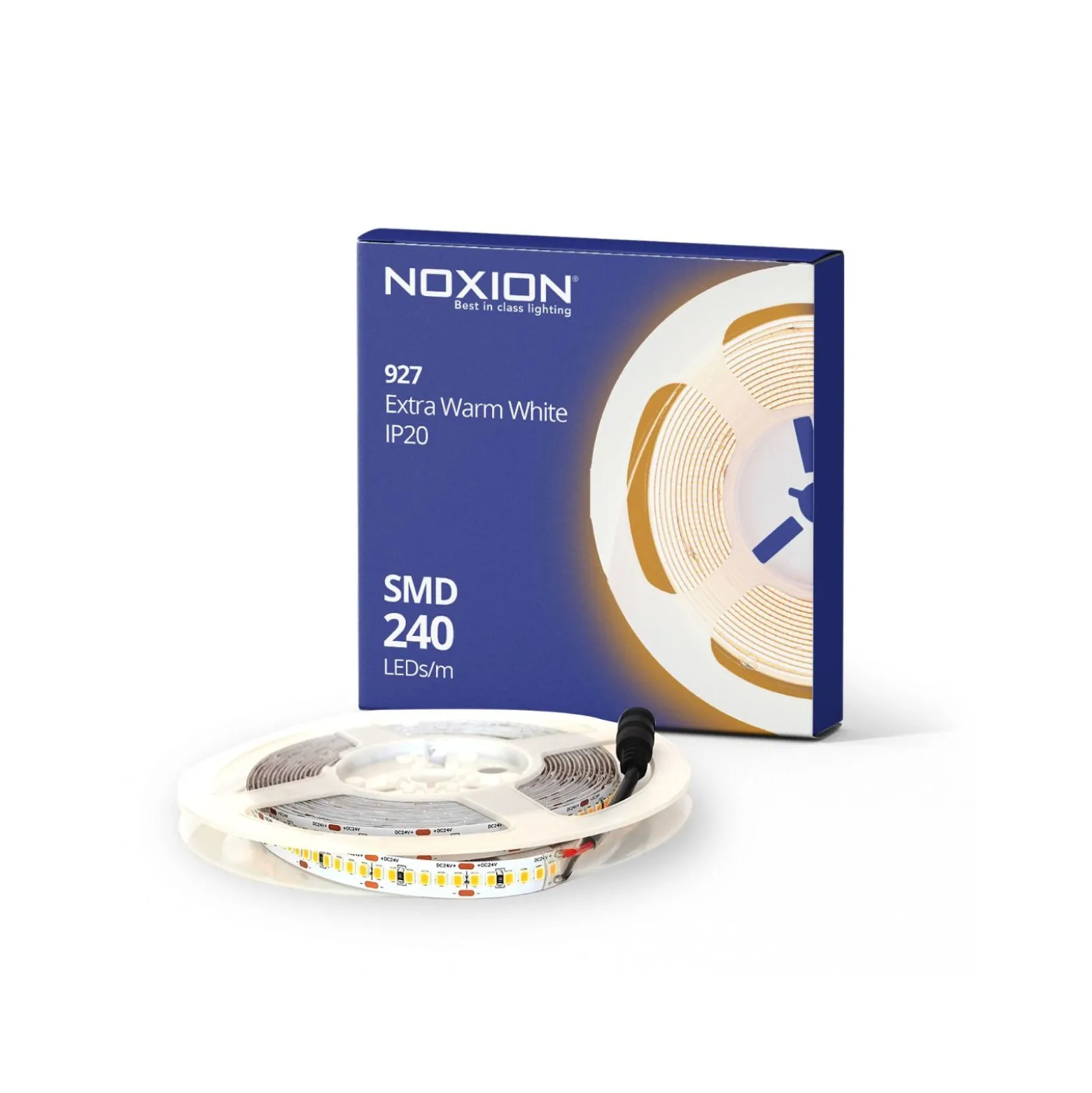 Noxion Led-Ljusslingor Naga 5 Meter IP20 SMD2835/240 24V 16W/m 927 /10mm/2m + DC Sladd