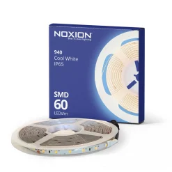 Noxion Led-Ljusslingor Naga 5 Meter 24V - 60LEDs/m - 4.8W/m - 940 Kallvit | 8mm - IP65 - Bästa Färgåtergivning - SMD2835