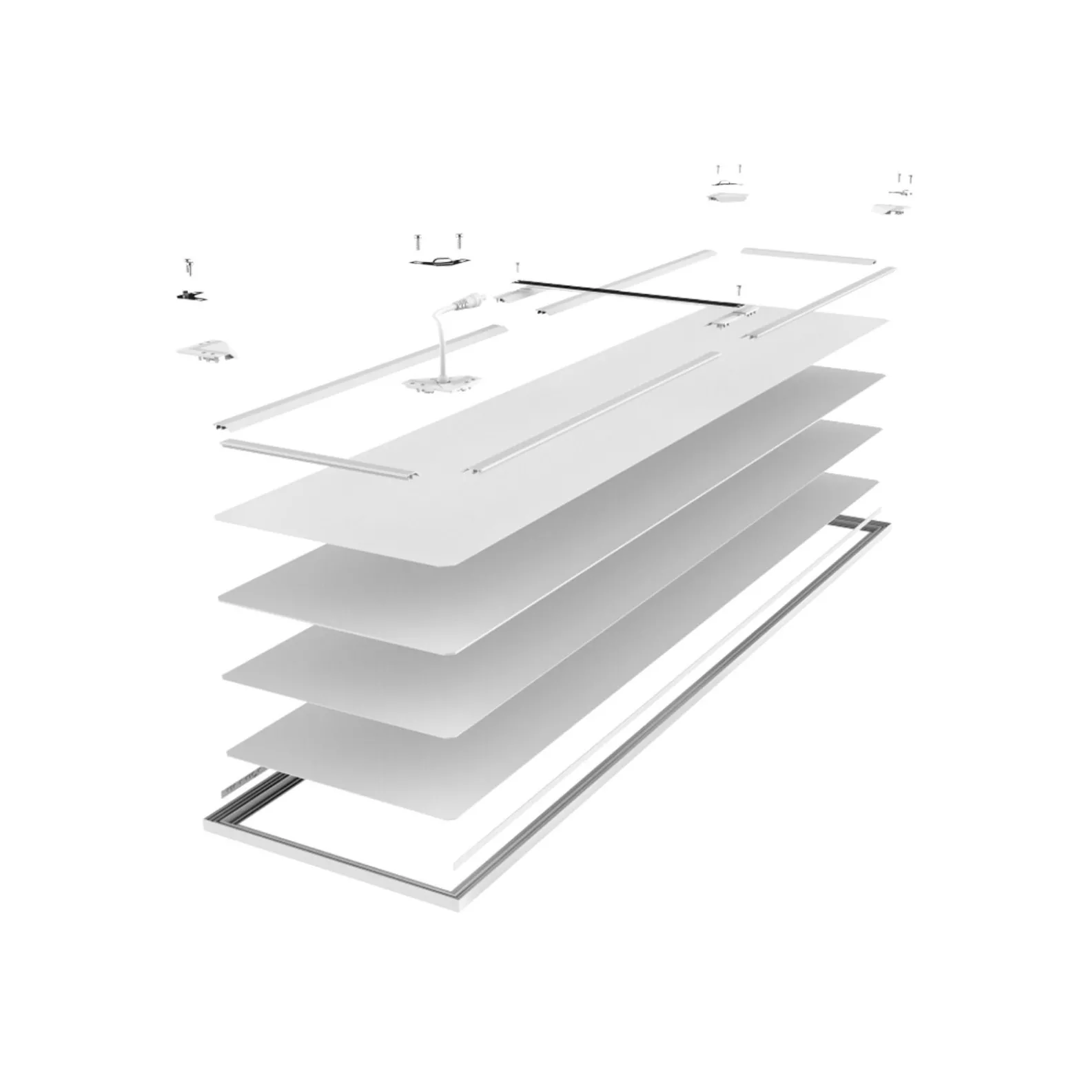 Noxion LED Panel Delta Pro V4 Aluminium/Metall Vit 29W 3700lm - 830 Varm Vit | 120x30cm - Dali Dimbar - UGR <22