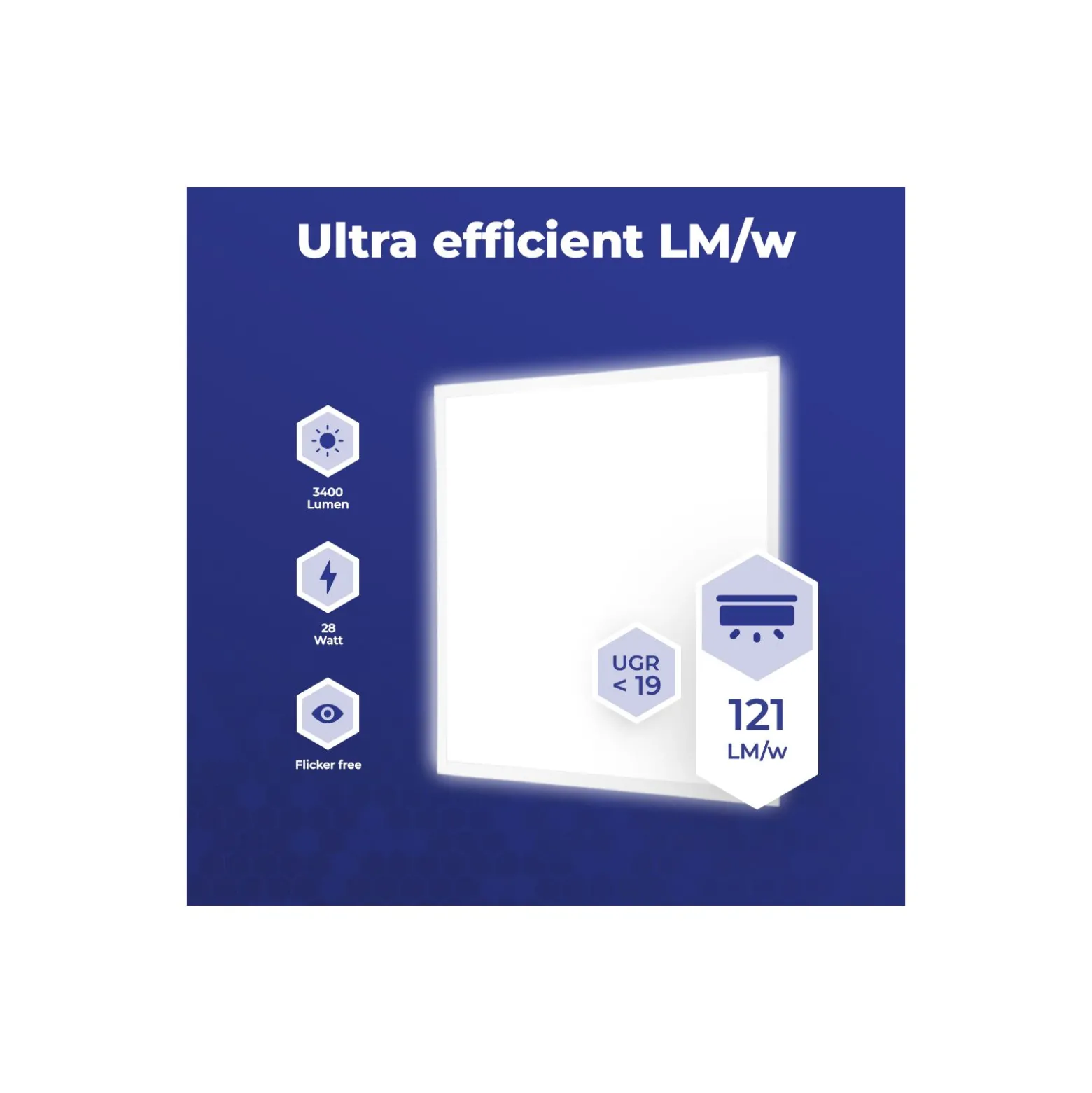 Noxion LED Panel Ecowhite V4.0 28W 3400lm - 840 Kallvit | 60x60cm - UGR <19 - Philips driver