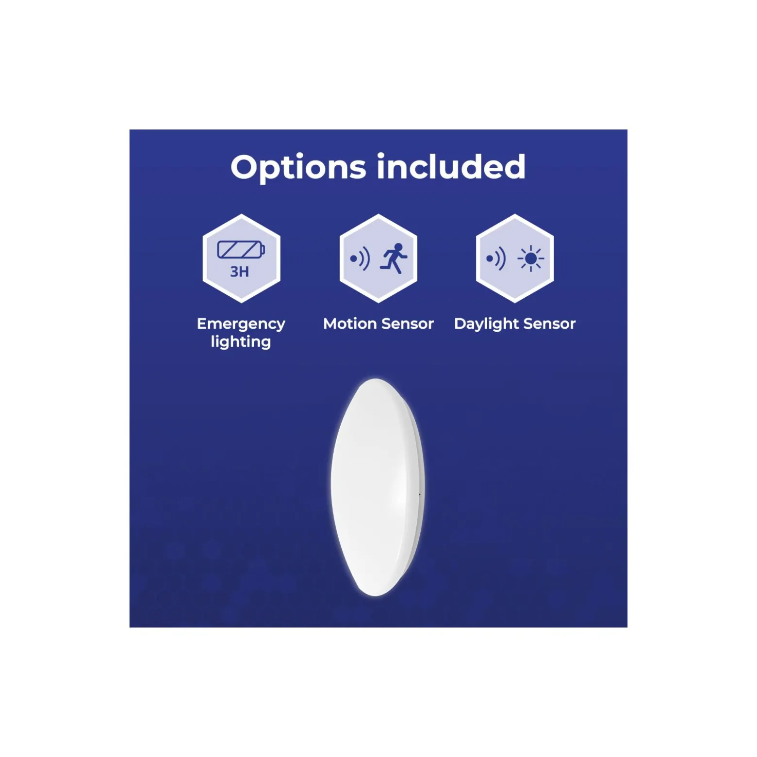 Noxion LED Plafond Corido V2 Vit 12/16/20W 2000lm 830-840-865 CCT | IP44 - Rörelse- och Ljussensor - Nöd 3H