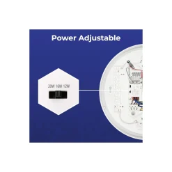 Noxion LED Plafond Corido V2 Vit 16W 1600lm 830-840-865 CCT | IP44 - Nöd 3h - Rörelse- och Ljussensor