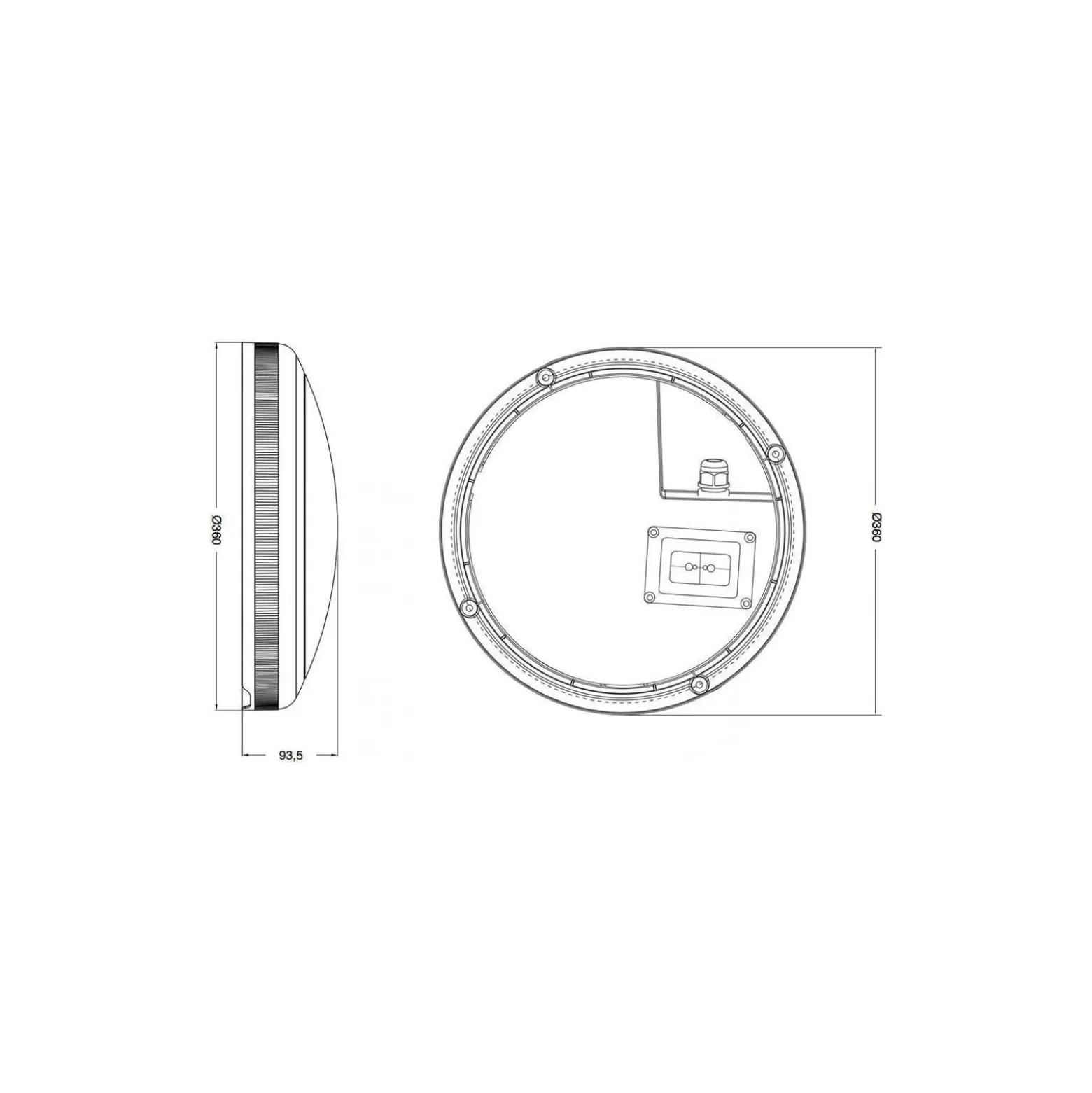 Noxion LED Plafond Econox Vit 20W 1800lm - 830 Varm Vit | 360mm - IP66 - Rörelse- och ljussensor - 1 timmar nödbelysning