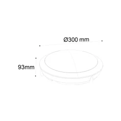 Noxion LED Plafond Pro Vit 13W 1400lm - 827-830-840 CCT | 300mm - IP66 - 3 timmar nödbelysning