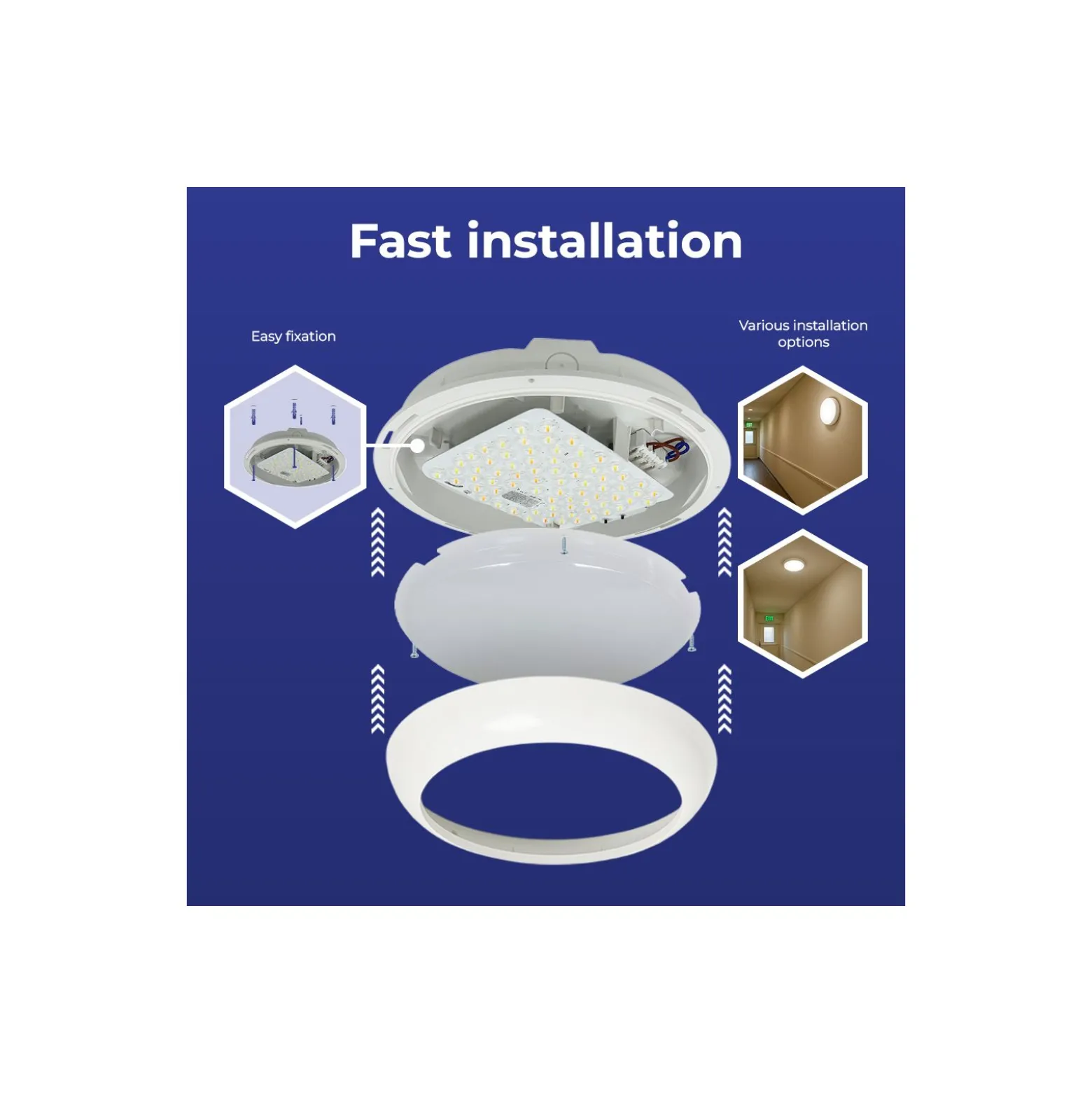 Noxion LED Plafond Pro V2 12/16/20W 2400lm - 830-840-865 CCT | 325mm - IP65 - Rörelse- och Ljussensor + Ring Vit