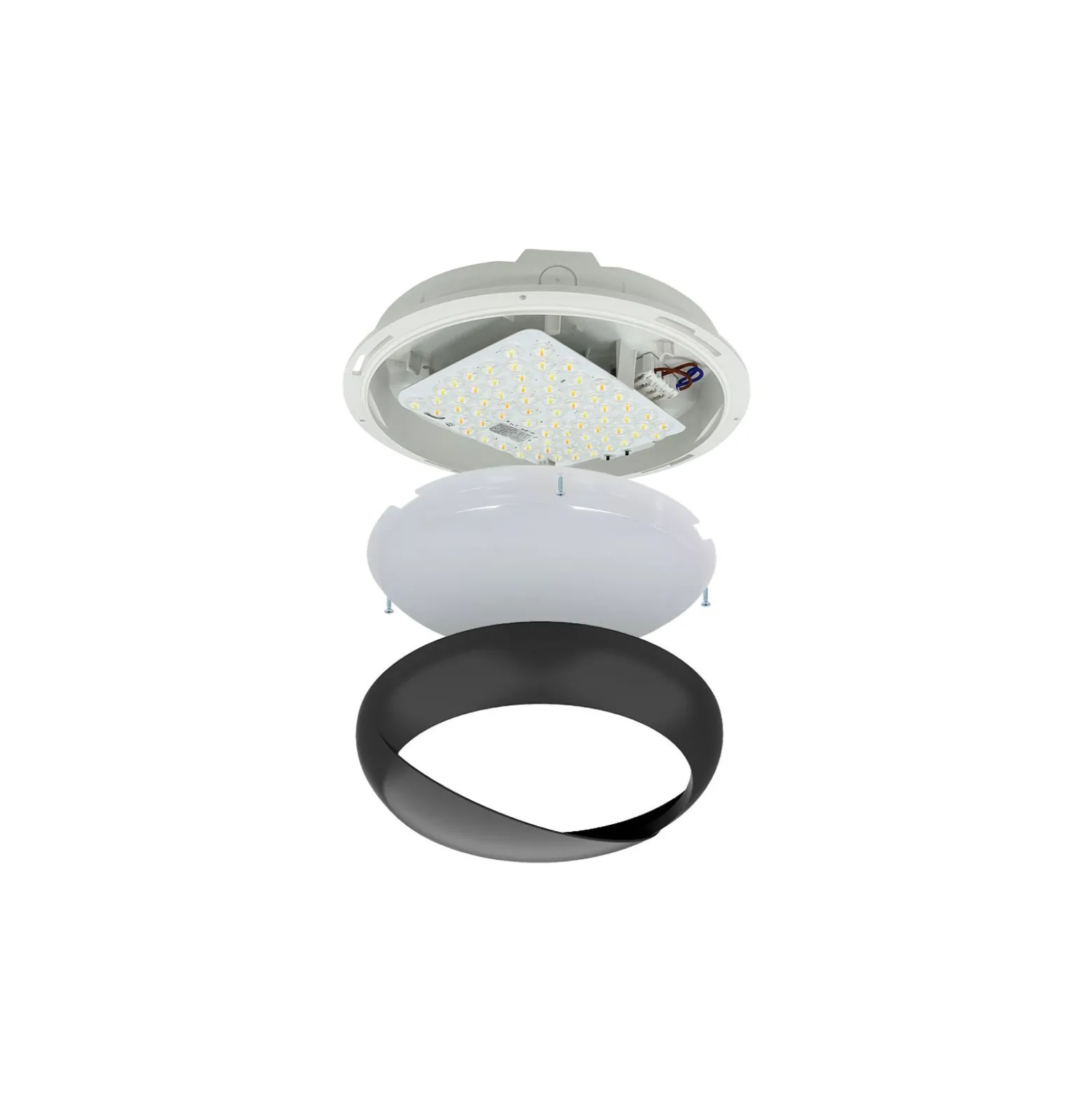 Noxion LED Plafond Pro V2 12/16/20W 2400lm - 830-840-865 CCT | 325mm - IP65 + Ögonlock Ring Svart