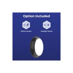 Noxion LED Plafond Pro V2 12/16/20W 2400lm - 830-840-865 CCT | 325mm - IP65 - Rörelse- och Ljussensor + Ring Svart